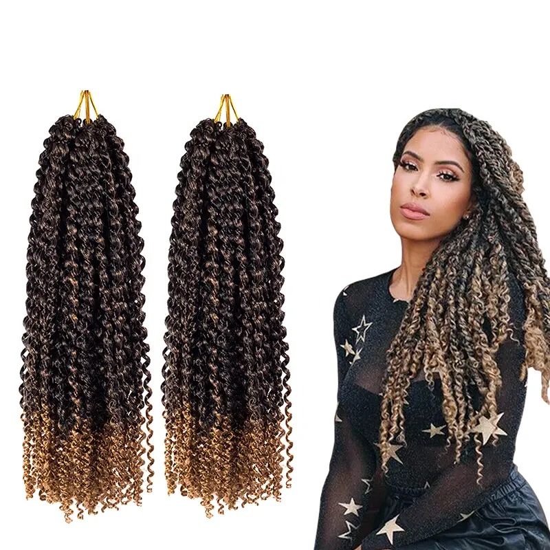 Wholesale Passion Twist Hair Water Wave Crochet Braids Passion Spring Twist Curly Crochet Hair Braiding Synthetic Hair