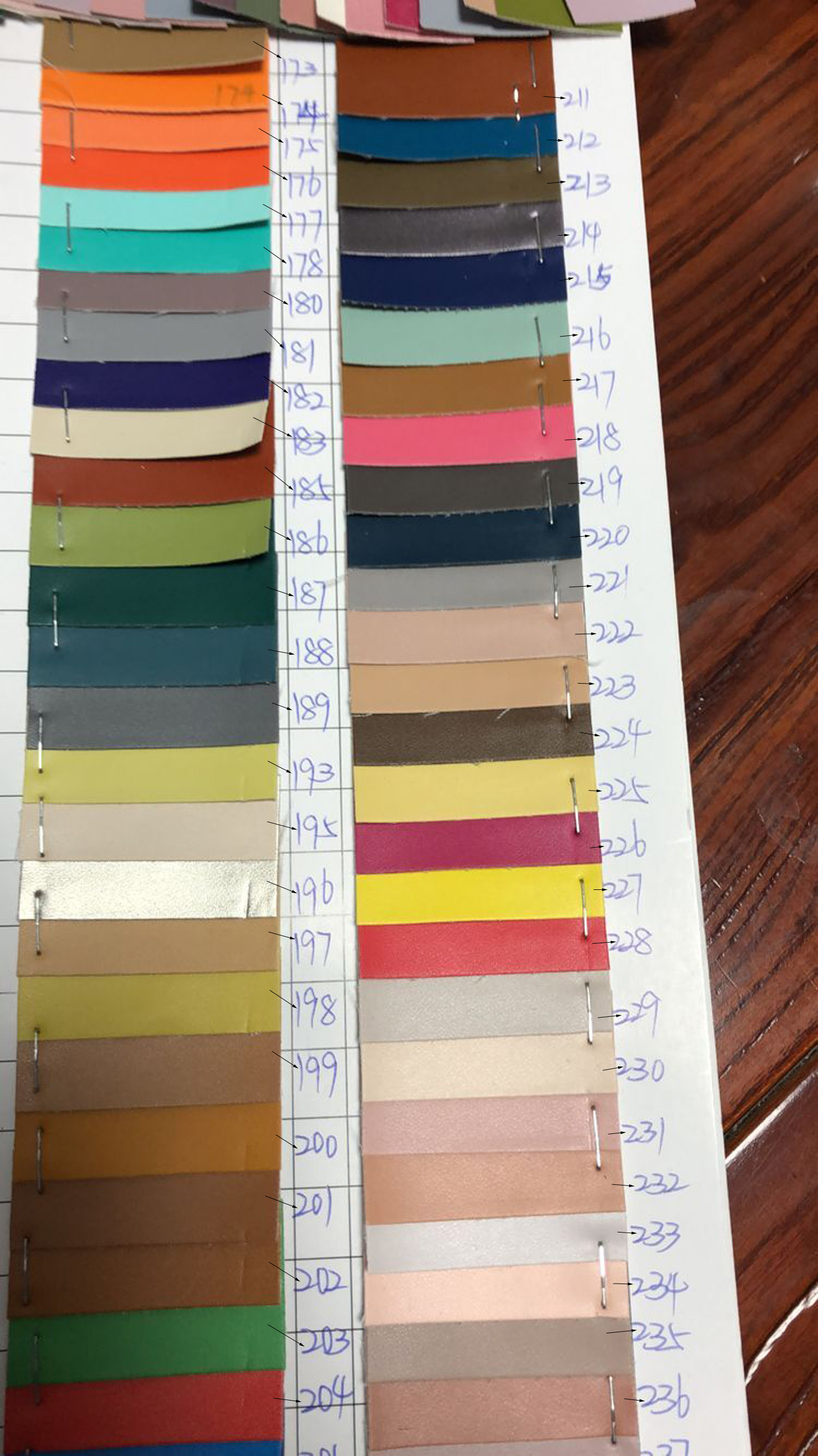 Según muestra de color