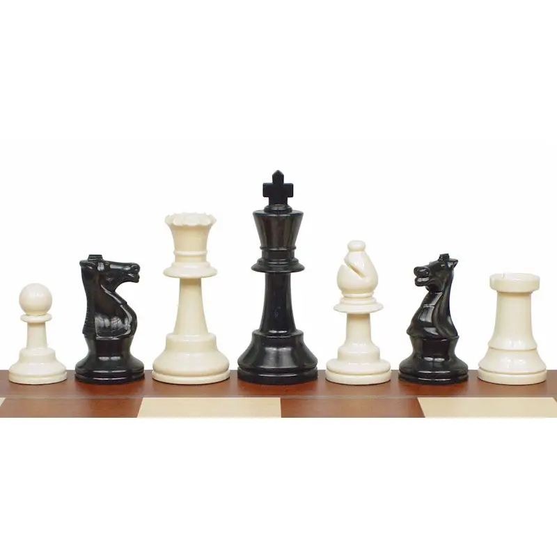 Tournament Standard Club plastic Chess Pieces and Chess man with king tall 9.7cm