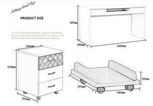 Fábrica Nuevo estilo Muebles de oficina Escritorio de computadora Mesa Fix Estudio largo Escritorio de mesa de computadora - Product Image 5