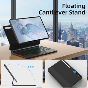 Funda de teclado de estilo mágico para Samsung Galaxy Tab S9 FE 5G 10,9 '', S9/S8/S7 11'', soporte magnético voladizo flotante, retroiluminación LED - Product Image 4