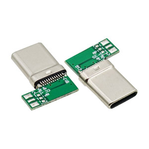 康登斯弯头24针USB C型2.0公插座5垫直角90度充电端口USB C侧焊线连接器 - Product Image 1