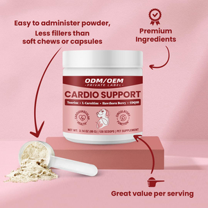 OEM/ODM Poudre de soutien cardio pour chiens-Supplément de santé cardiaque avec <span class=keywords><strong>taurine</strong></span>, CoQ10, baie d'aubépine biologique pour chiens - Product Image 2