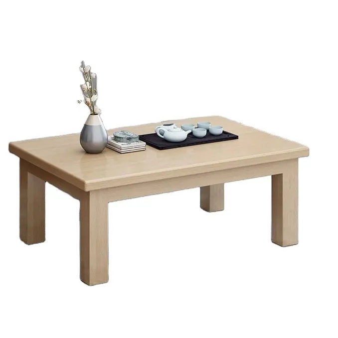 Mesa de ocio de madera maciza japonesa, mesa baja, mesa de suelo rectangular retro, mesa de centro