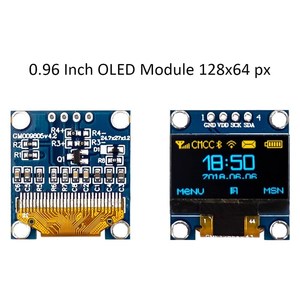 0,96 Zoll I2C-Anzeigemodul 128x64 Pixel OLED-Bildschirm IIC Serial Display Screen Board für Arduino Raspberry Pi 4