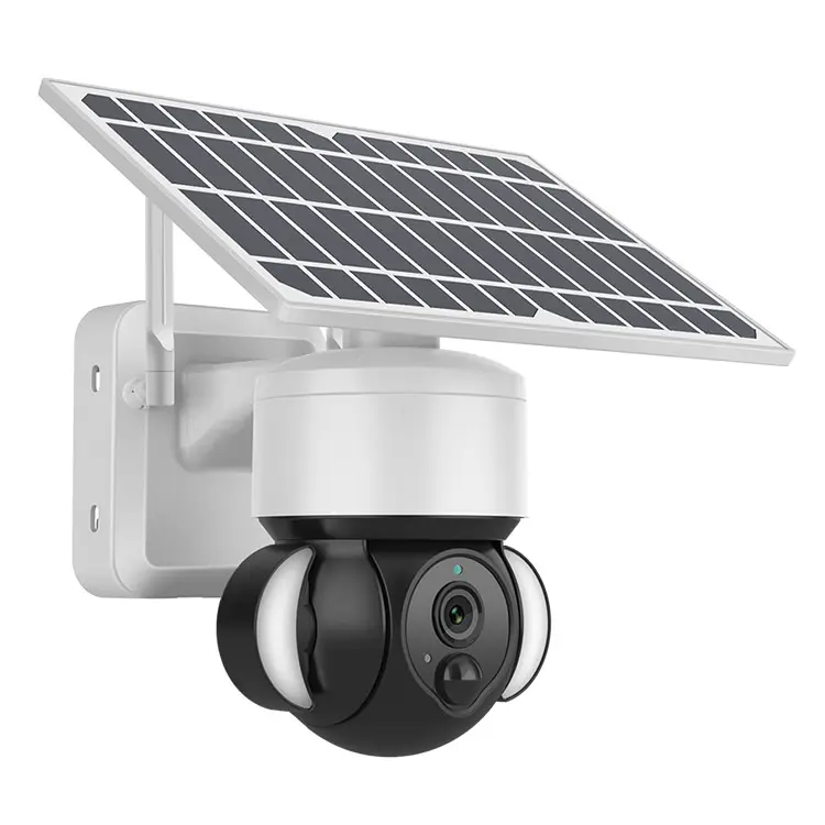 Caméra de projecteur solaire intelligente 2022, Audio bidirectionnel en couleur, caméra de vidéosurveillance extérieure sans fil pour verger de ferme