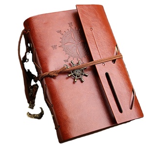 Retro Traveler's <strong>Notebook</strong> and Journal Diary Planner Note Book PU Leather Pirate Anchors Spiral Journal <strong>Notebooks</strong> Stationery Gift - Product Image 1