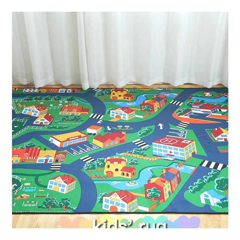 Tappeto con stampa più economico Cartoon Children Design stampato digitale tappeto antiscivolo 3d tappeto stampato per soggiorno