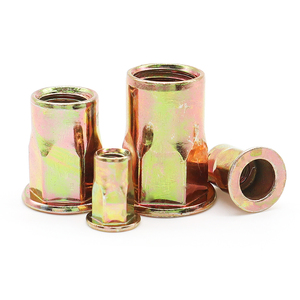 M4 M5 M6 M8 M10 sınıf 4.8 karbon çelik çinko kaplama düz yuvarlak kafa iç ve dış yarım hex perçin fındık - Product Image 4