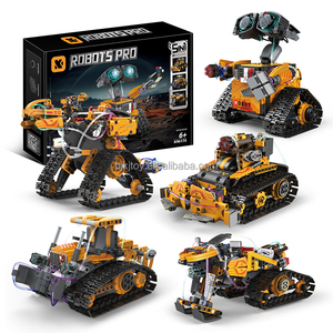 673 Stück 5-in-1-RC-Roboter-Baublockset Kreatives Konstruktion spielzeug mit APP-Fernbedienung programmierung aus strap azier fähigem Kunststoff - Product Image 1
