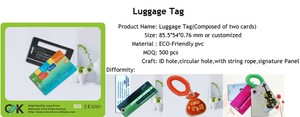 Etiqueta de equipaje de PVC impresa personalizada de diseño gratuito con cuerda elástica transparente Producto de impresión de plástico - Product Image 4
