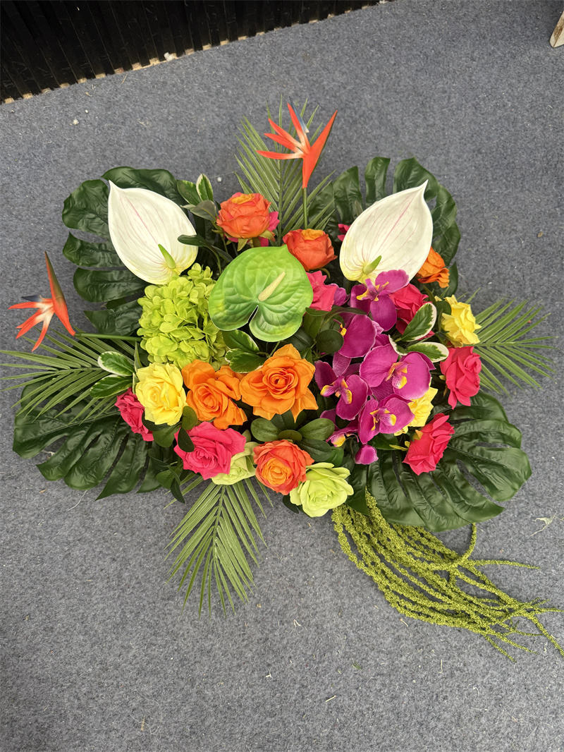 Chemin de fleurs suspendu coloré 60cm