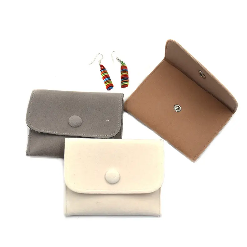 Высококачественный замшевый бархатный мини-кошелек с индивидуальным принтом для монет, подарочные конверты, сумки, сумка для ювелирных изделий с металлической кнопкой