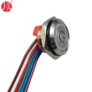 PBM-16C1-E-01 Low Profile 16mm LED Druckknopf schalter rechtwinklig beleuchtet RGB Anti Vandal Schalter 16mm - Product Image 3