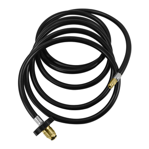 12 FT 1/4 "פרופאן גז צינור עם POL מחבר, RV הארכת גז צינור עבור 4-יציאת פרופאן טי חיבור כדי <span class=keywords><strong>20lb</strong></span> או 30lb גז טנק