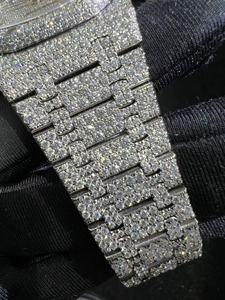 Kunden spezifische bestandene Diamant tester Moissan ite Uhr Luxus mechanische automatische Hip-Hop-Uhr