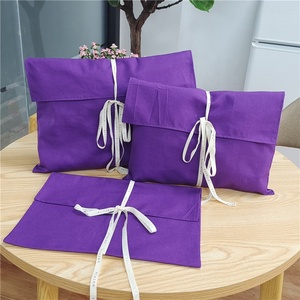 Chuang hua Custom Logo Umschlag form Baumwolle Verpackung Beutel Tasche mit Logo auf dem Baumwoll band Umschlag mit Knopf und Schnur - Product Image 2