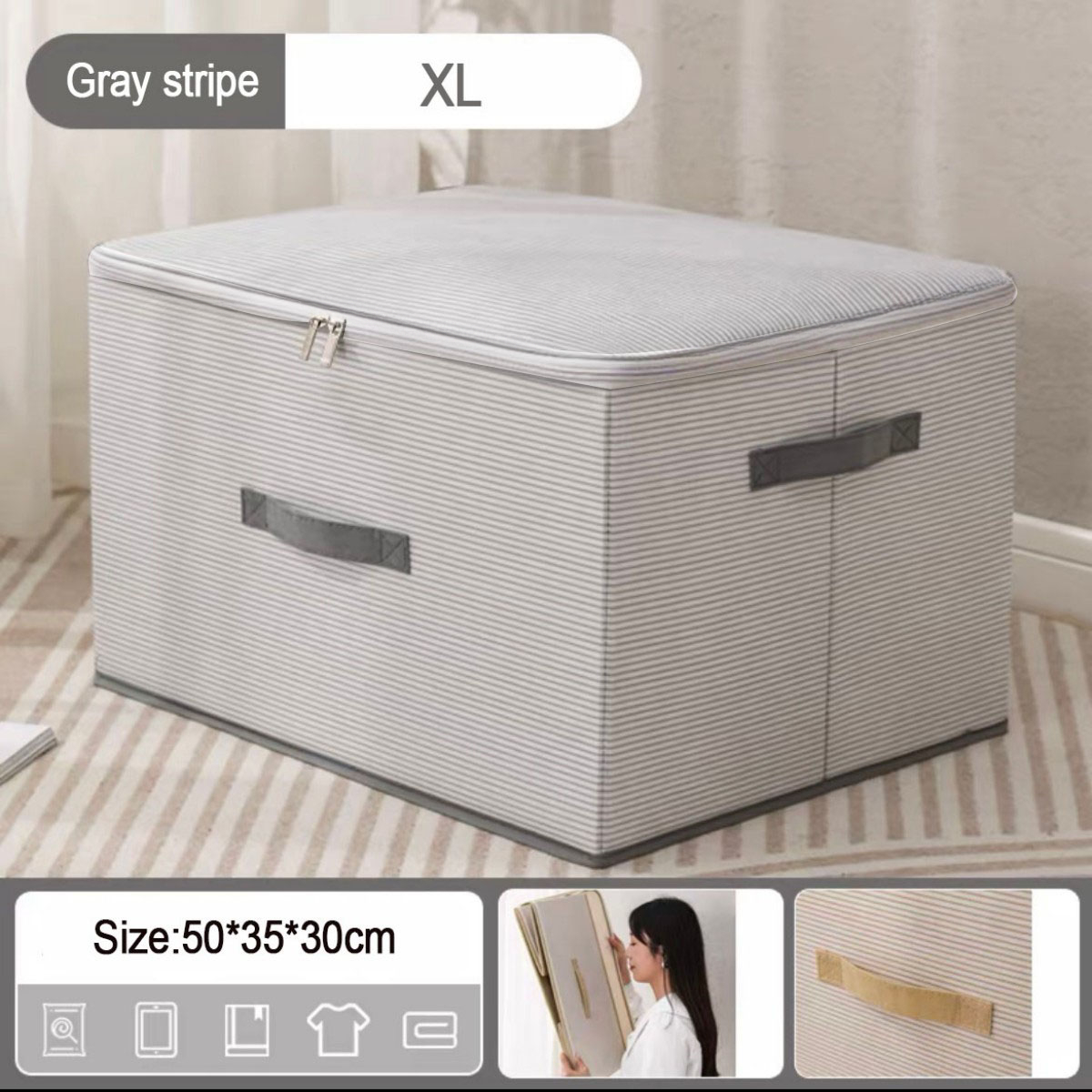 Cremallera gris XL