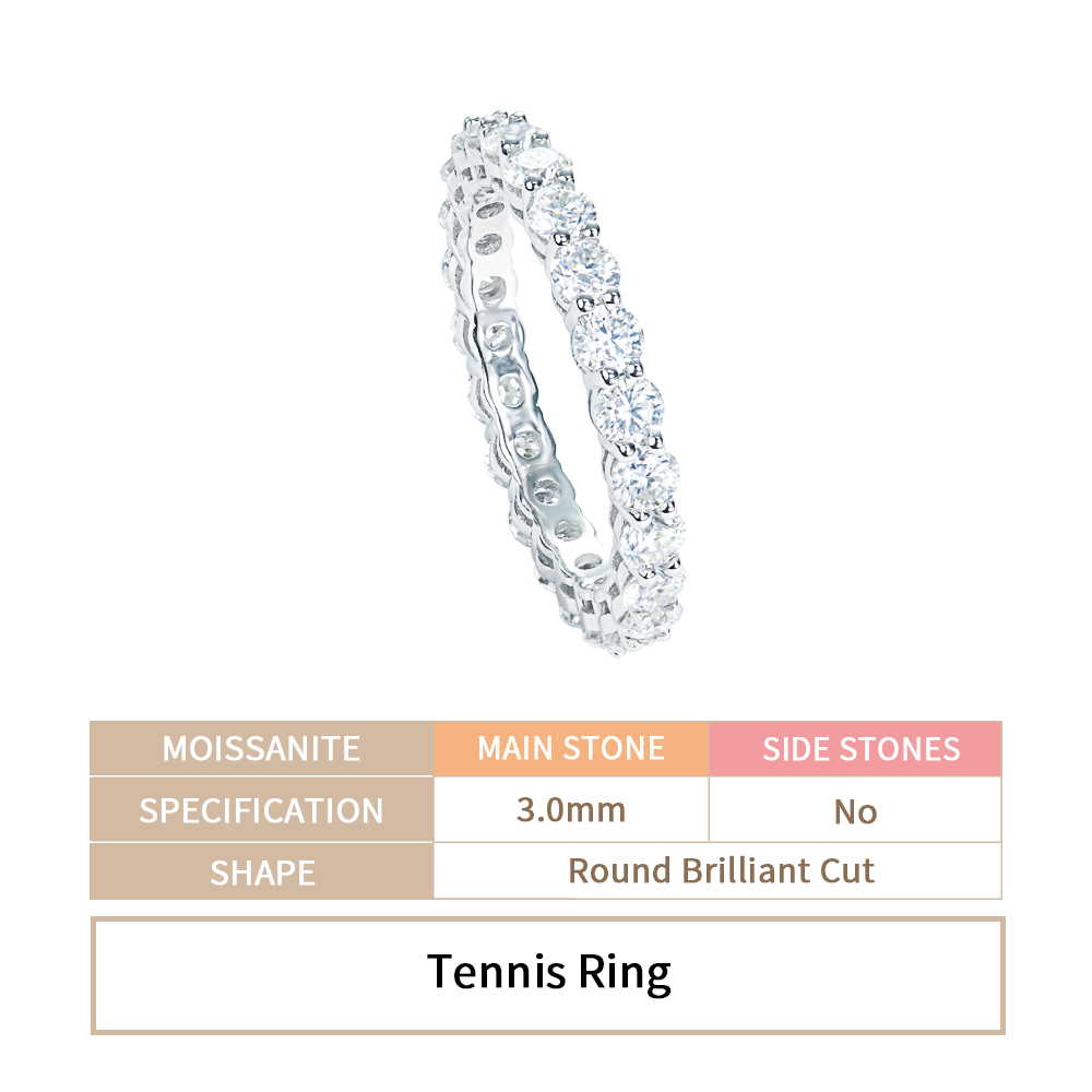 3mm tennis ring silver color