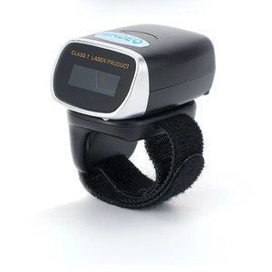 Mini escáner de código de barras de anillo inalámbrico ergonómico, generador de imágenes de código QR, interfaz USB PDF417, lector portátil de escaneo automático, stock de Mindeo en línea - Product Image 1