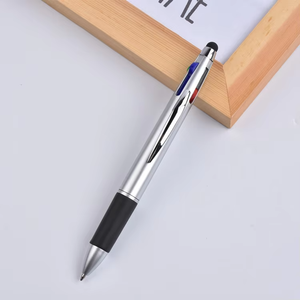 定制徽标4合1圆珠笔多色带触控笔触摸屏的圆珠笔，用于书法促销礼品 - Product Image 3