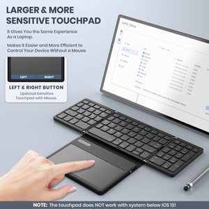 Teclado INGLÉS ÁRABE personalizado, teclado inalámbrico, teclado Bluetooth plegable con teclado numérico táctil grande - Product Image 5