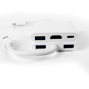 HC-04D 5合1 4k视频输出类型-c至hdtv适配器3端口usb 3.0 usb-c集线器，带3A电源 - Product Image 3