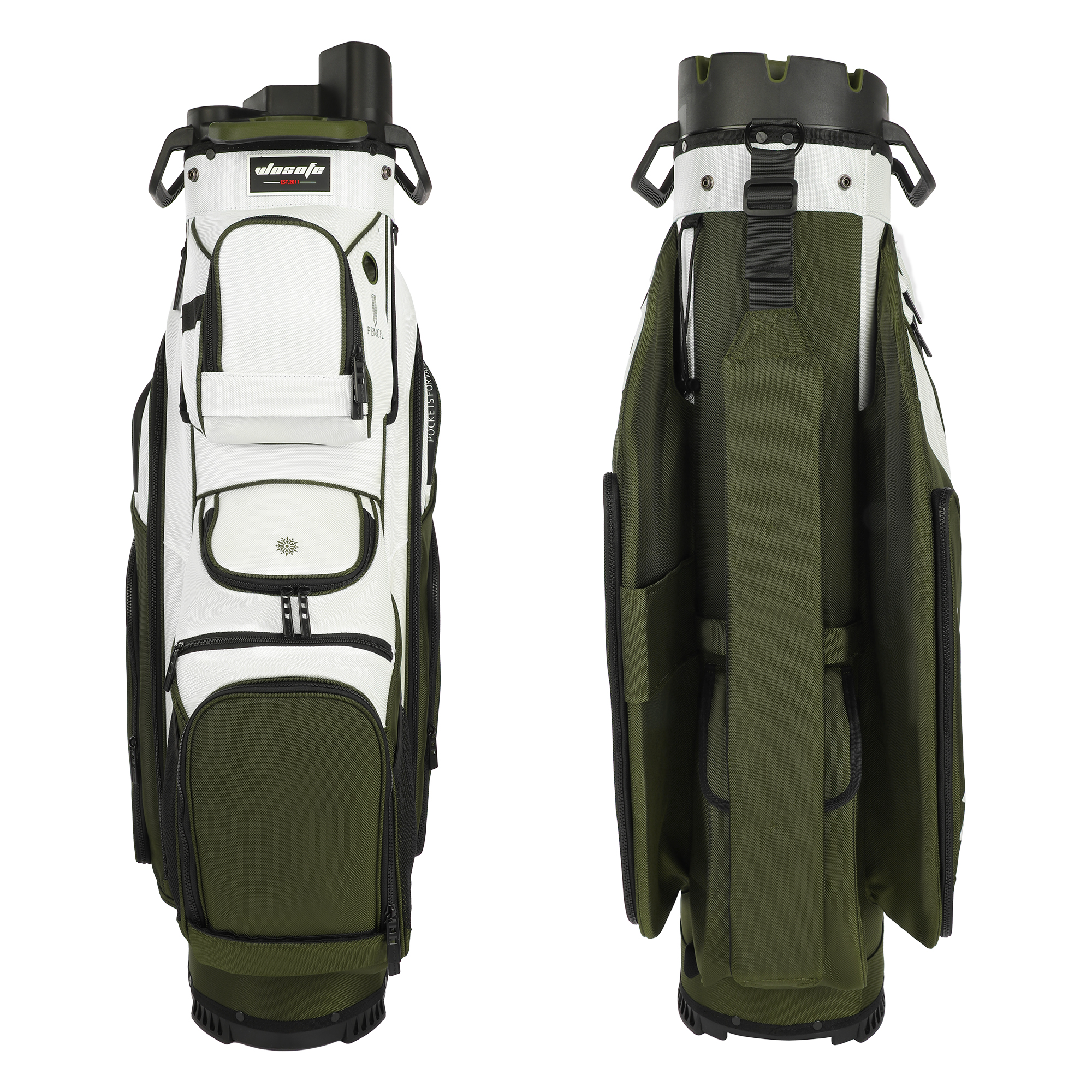 Vert avec sac de golf blanc