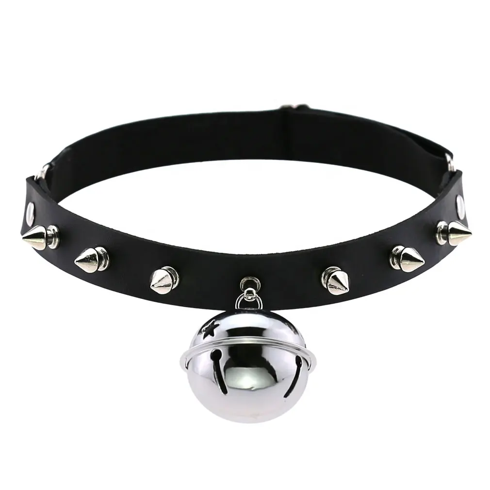 Punk Gothic Fashion Nail Rivet Leather Bell reggicalze Sexy Harness Bondage Women coscia ring giarrettiera