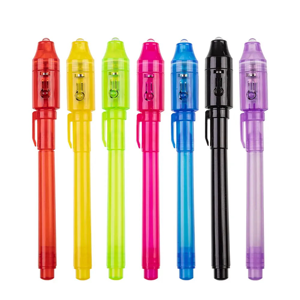 Görünmez mürekkep sihirli kalem UV casus kalem ile geliyor toksik olmayan kokusuz vurgulayıcı çocuklar için parti iyilik tatil hediyeler