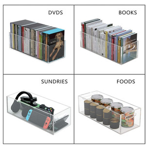 简单亚克力透明DVD/CD储物盒台式亚克力2包亚克力储物容器，用于小册子视频游戏盒 - Product Image 4