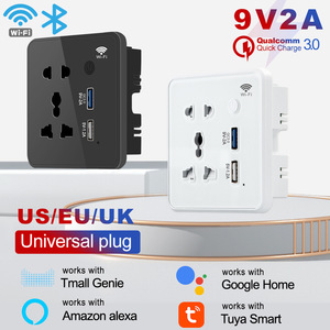 Tuya WIFI Control Dual USB Enchufe de pared 2 en 1 Carga rápida 3,0 Enchufe y enchufes universales Home Office Hotel Conectividad mejorada - Product Image 5