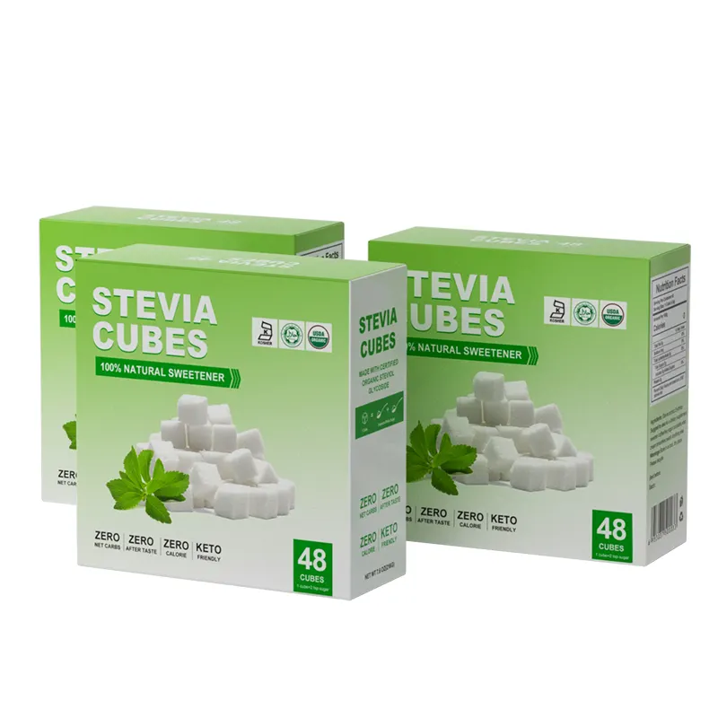 Ekstrak kubus Stevia Label pribadi rendah kalori Sg95Ra60 pemanis gula alami