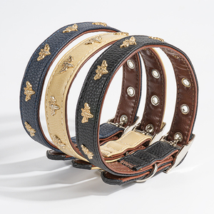 Collar de perro de PU con patrón táctico personalizado, clavos, remaches, Collar para mascotas, accesorios de hardware decorativos, cuerda de tracción para perros de diseño único - Product Image 1