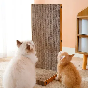 高品质耐用猫树刮板波浪型瓦楞纸壁挂式猫刮板纸板刮板球玩具 - Product Image 3