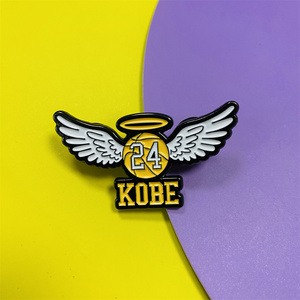 Thiết kế Lakers Kobe số 24 cầu nguyện hat Pin mềm men Pin huy hiệu NBA siêu sao KOBE BRYANT Trâm ve áo pin với sự ủng hộ thẻ - Product Image 6