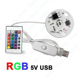 DIY Mini RGB LED-Licht paneel 1 Meter weißes USB-Schalter kabel DC5V Bunter Farbverlauf 3W SMD-Fernbedienung Mini-RGB-Licht paneel - Product Image 4