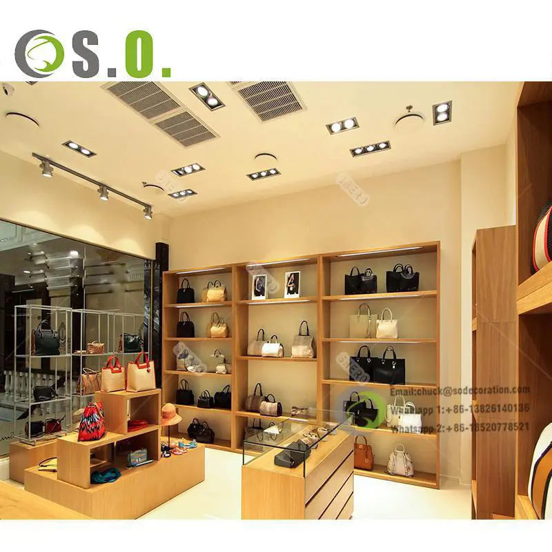 Customized Shoe Shop Design Handle Bags Retail Bags Display Cabinet Display Fixture Counter Shoes Furniture For Sale