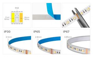 RGBCCT5色1 LED 6Leds/m 5050SMD RGBWRGB調光可能調整可能色温度3000K〜6500KLEDストリップ - Product Image 4