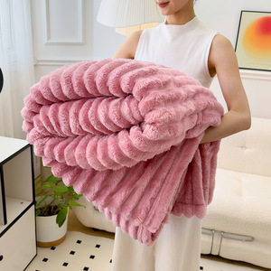 STARZ HOME Custom <strong>4cm</strong> Drawstring Rabbit <strong>Plush</strong> Blanket Office Cover Blanket air Conditioning Sofa Blanket - Product Image 3