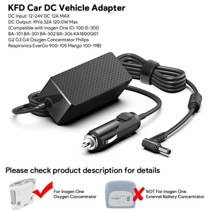 HKY 12-24V 120W 19V 6.32A DC מטען לרכב כוח מתאם עבור חמצן רכז <span class=keywords><strong>Inogen</strong></span> אחד g2 G3 G4 Vehiccle מטען DC מתאם