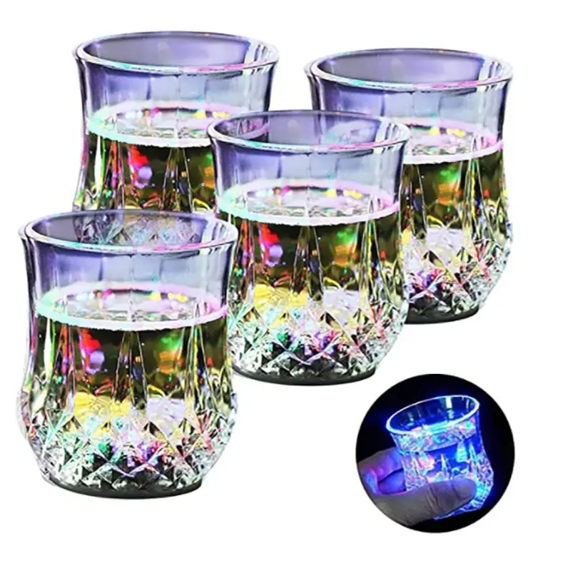 Led Cups Flash Light Up Cups Automatische Water Activated Led Glow Shot Bril Kleurverandering Wijn Whisky Bier Cola Sap drink Mokken