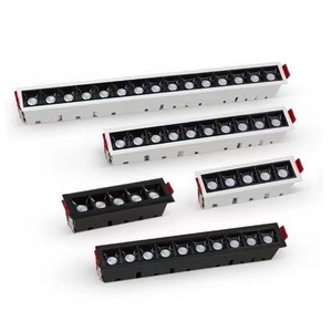5/10 kafaları LED dikdörtgen alüminyum spot downlight ile AC110-220V gömme lineer ışık kapalı tavan lambası - Product Image 1