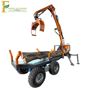 Forestey Gasoline Firewood Log Trailer with <strong>Timber</strong> Loader Cranes Core Engine Components Tree Logging Grapple - Product Image 5
