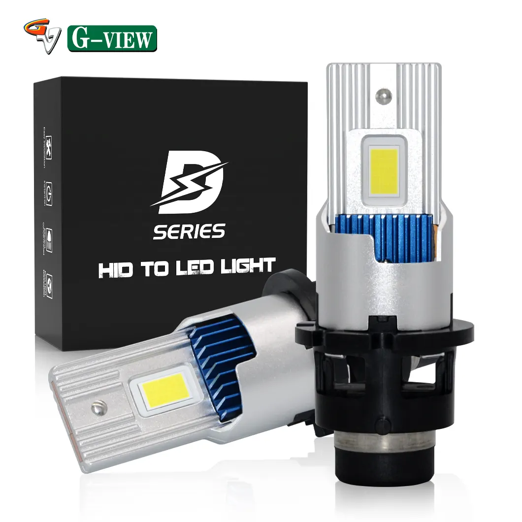 GVDER G18D bohlam lampu depan LED D2S, aksesori bola lampu depan LED 90W HID ke LED D2S/D2R dapat diganti D2 HID Xenon untuk mobil