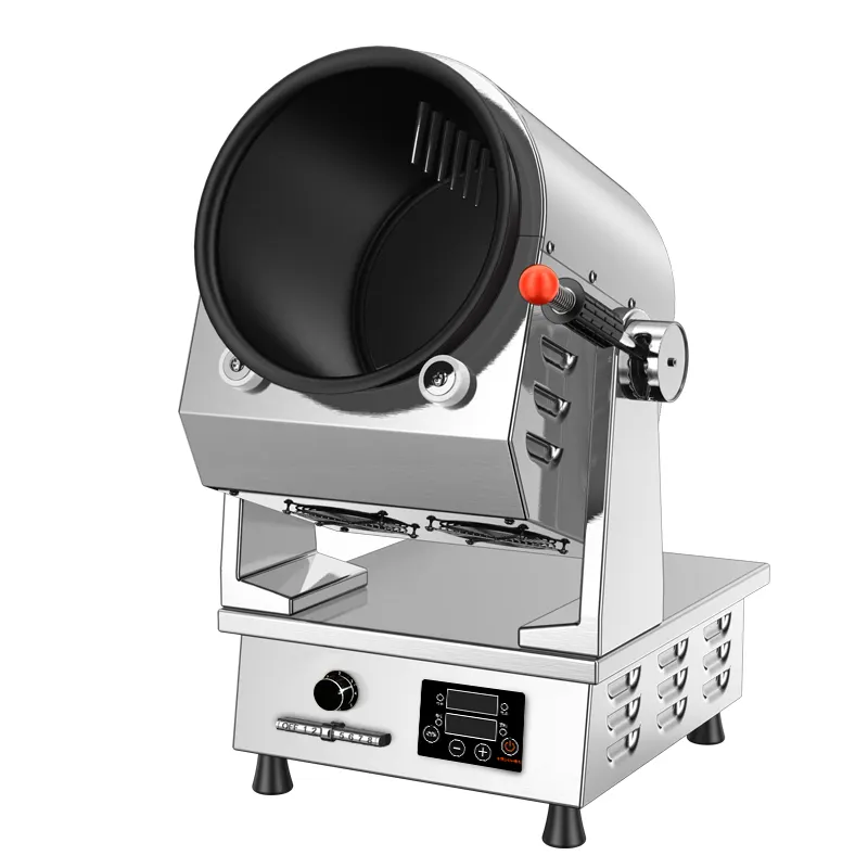 Máquina elétrica de arroz frito robô, fogão rotativo para remover panela wok, máquina automática de cozinhar a gás por indução, venda