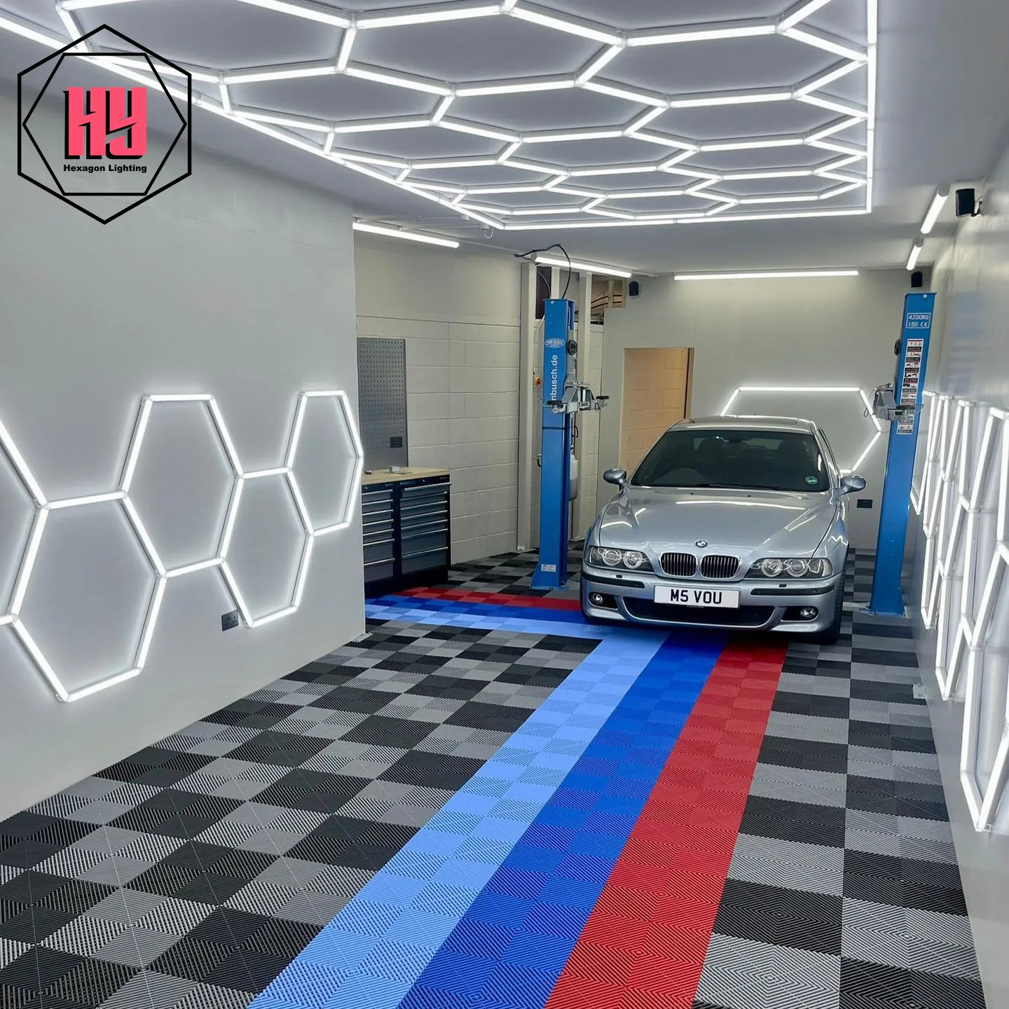 Luces para detalles de automóviles, equipo de taller, barra de luz Led, luz Hexagonal de aluminio para lavado de autos profesional