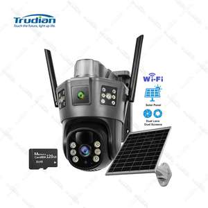 Trudian Dual Lens Wifi Red inalámbrica Panel solar Cctv al aire libre Sistema de cámara de tres pantallas con detección de movimiento de grabación AI - Product Image 2