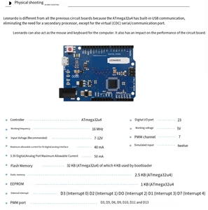 Mit Datenkabel Blue Board QFN Chip Leonardo R3 Entwicklungs platine ATMEGA32U4 - Product Image 4