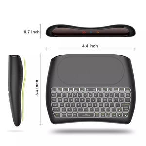 Teclado inalámbrico con panel táctil grande y retroiluminación, combo de teclado y ratón inalámbrico con receptor y mando a distancia